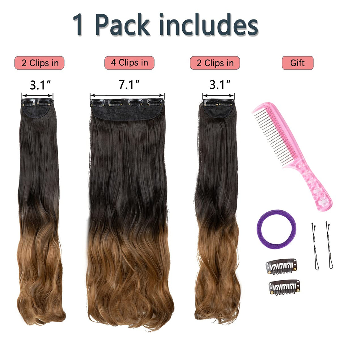 Clip in Hair Extensions Balayage Golden Brown to Light Ash Blonde Hair Extensions